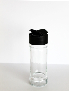 Salzstreuer/Gewürzstreuer, Glas rund für Feinsalz