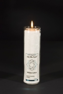 Chakra Kerze - weißer Lotus