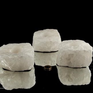 Bergkristall rough stone tea light